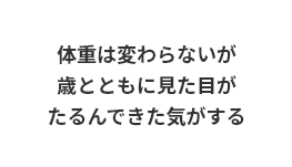 体重は変わらないが、歳とともに見た目がたるんできた気がする